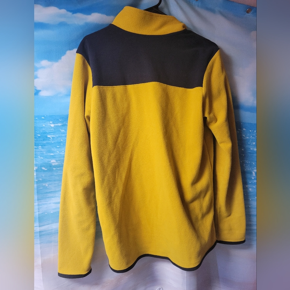 The North Face Mustard Yellow Quarter‎ Snap Pullover Fleece Jacket Size Medium - Picture 2 of 3
